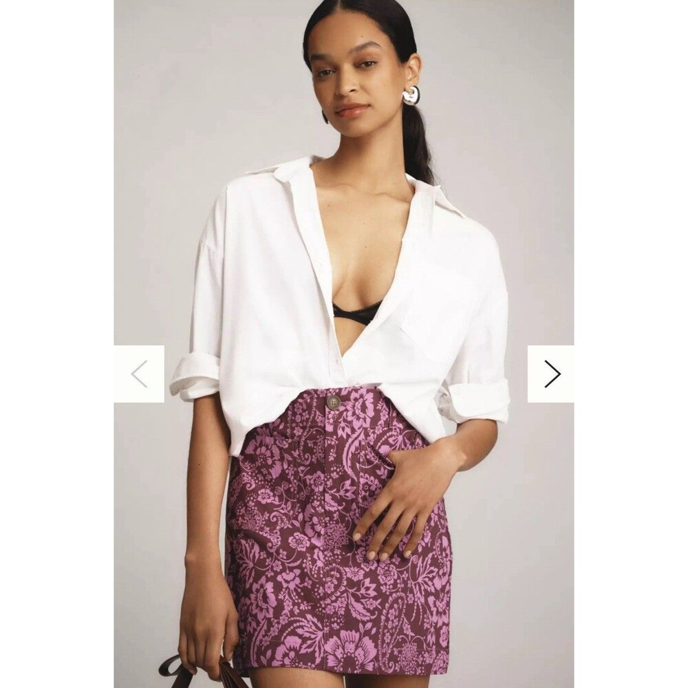 Maeve Purple Floral Mini Skirt